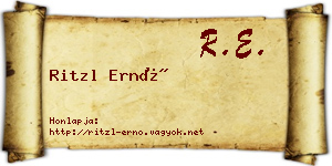 Ritzl Ernő névjegykártya