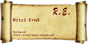 Ritzl Ernő névjegykártya