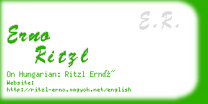 erno ritzl business card